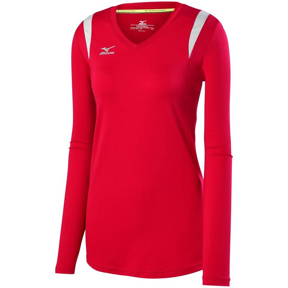 Damske Dresy Mizuno Balboa 5.0 Long Sleeve Volejbalove Červené/Strieborne/Siva Vypredaj LPGF69305